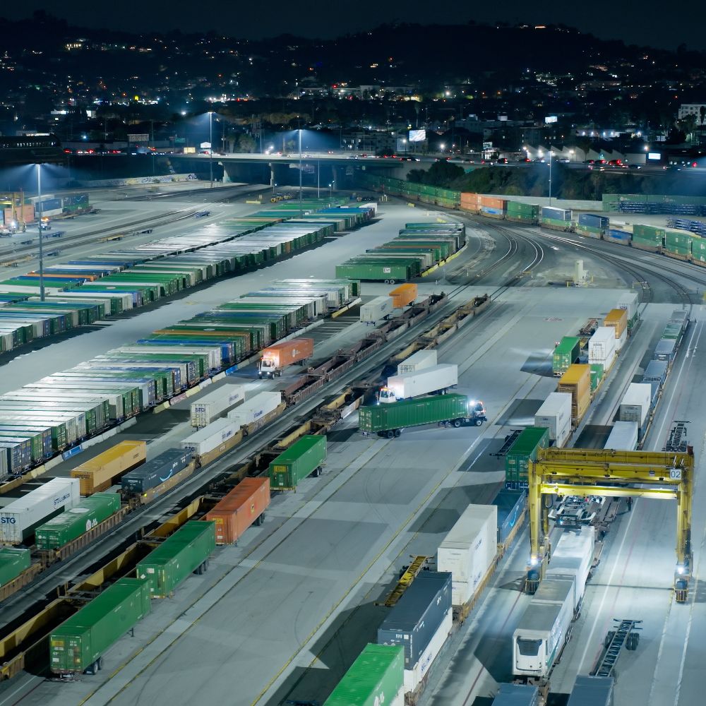Intermodal container drayage at Chicago rail terminal